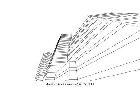 abstract architecture vector 3d illustration