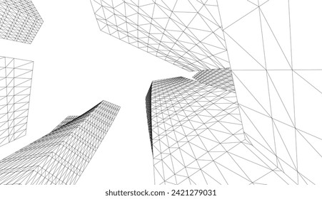 abstract architecture vector 3d illustration
