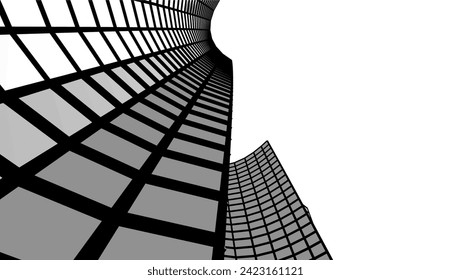ilustración 3d del vector de arquitectura abstracta