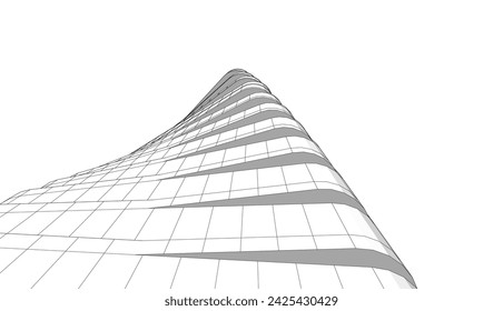 abstract architecture vector 3d illustration