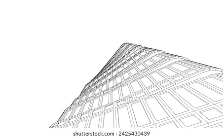 abstract architecture vector 3d illustration