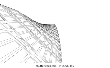 abstract architecture vector 3d illustration