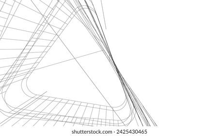 ilustración 3d de vector de arquitectura abstracta