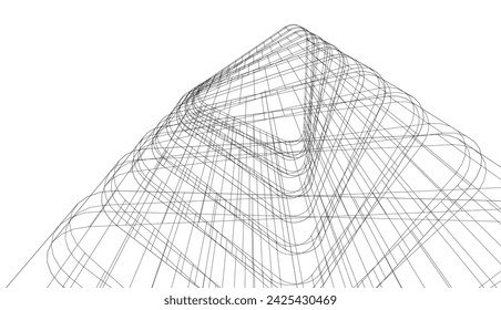 Abstrakte Architektur Vektor 3D Illustration