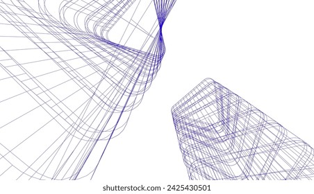 abstract architecture vector 3d illustration