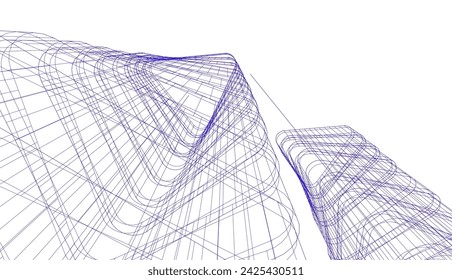 Abstrakte Architektur Vektor 3D Illustration