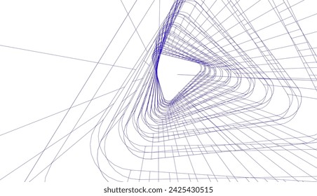 abstract architecture vector 3d illustration