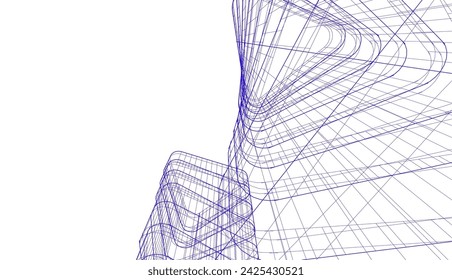 abstract architecture vector 3d illustration