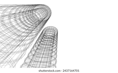 ilustración 3d de vector de arquitectura abstracta