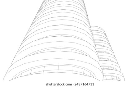 ilustración 3d de vector de arquitectura abstracta