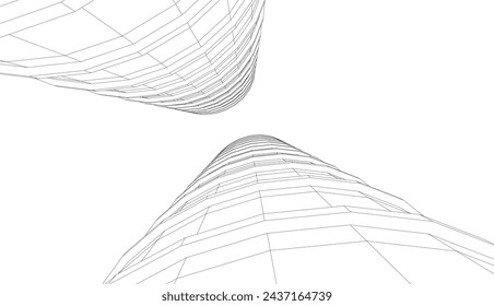 abstract architecture vector 3d illustration
