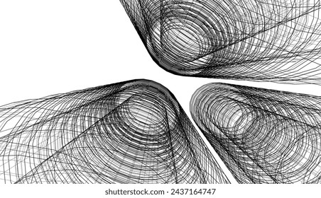 abstract architecture vector 3d illustration