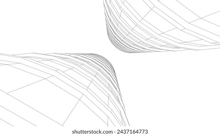 abstract architecture vector 3d illustration