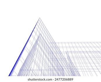 Abstrakte Architektur Vektorgrafik 3D-Illustration