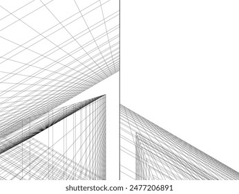 Vector de arquitectura abstracta ilustración 3d