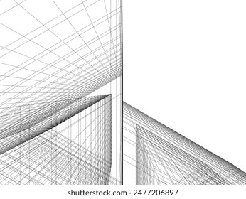 abstract architecture vector 3d illustration