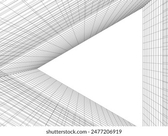abstract architecture vector 3d illustration