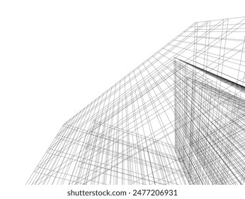 abstract architecture vector 3d illustration