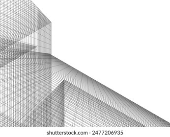 Vector de arquitectura abstracta ilustración 3d