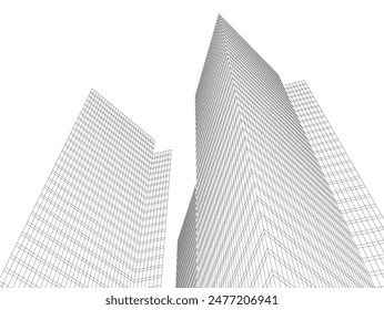 abstract architecture vector 3d illustration