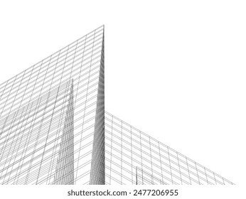 abstract architecture vector 3d illustration