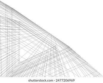 abstract architecture vector 3d illustration