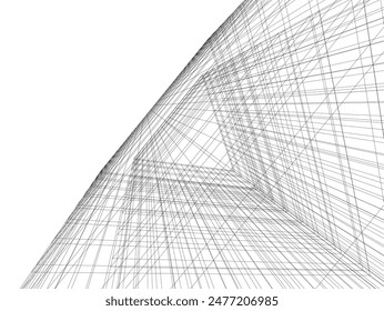 Abstrakte Architektur Vektorgrafik 3D-Illustration