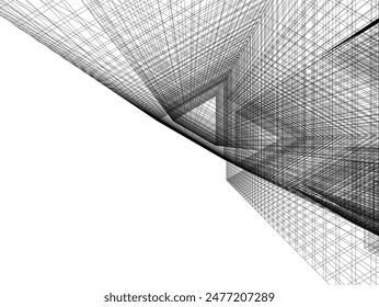 abstract architecture vector 3d illustration