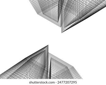 abstract architecture vector 3d illustration