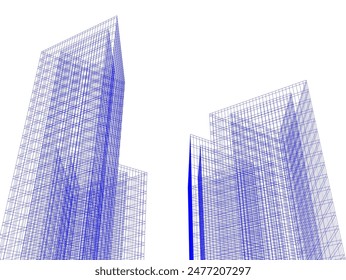 abstract architecture vector 3d illustration