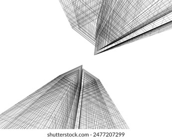 abstract architecture vector 3d illustration