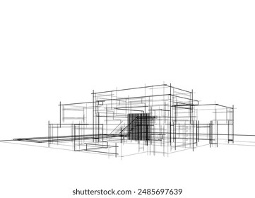 abstract architecture vector 3d illustration