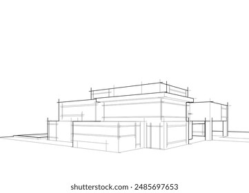 abstract architecture vector 3d illustration