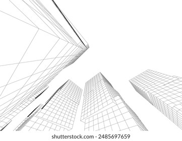 Vector de arquitectura abstracta ilustración 3d