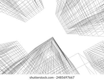 Vector de arquitectura abstracta ilustración 3d