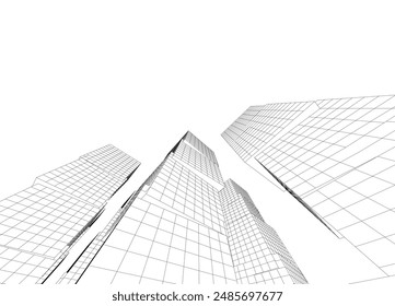 abstract architecture vector 3d illustration