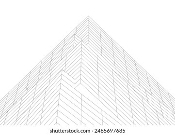 Abstrakte Architektur Vektorgrafik 3D-Illustration