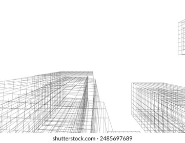abstract architecture vector 3d illustration
