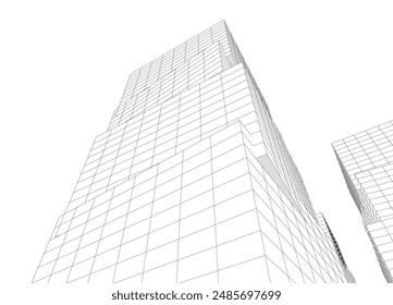 Vector de arquitectura abstracta ilustración 3d