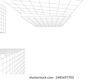 abstract architecture vector 3d illustration