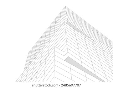 abstract architecture vector 3d illustration
