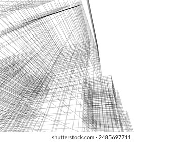 abstract architecture vector 3d illustration