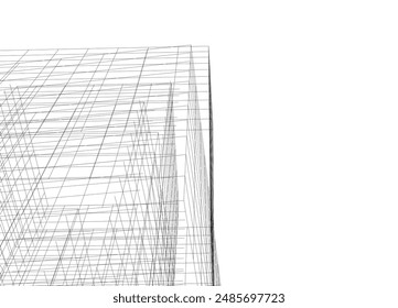abstract architecture vector 3d illustration