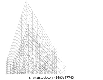 abstract architecture vector 3d illustration