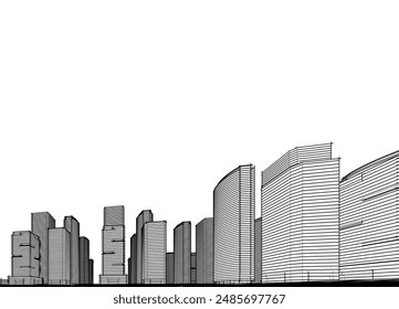abstract architecture vector 3d illustration