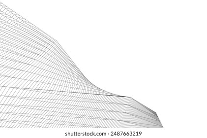 Abstract architecture. Vector 3d illustration