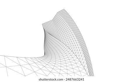 Abstract architecture. Vector 3d illustration