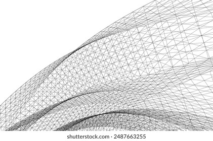 Abstract architecture. Vector 3d illustration