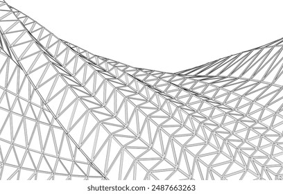 Abstract architecture. Vector 3d illustration