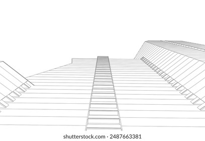 arquitectura Abstractas. Vector 3d ilustración